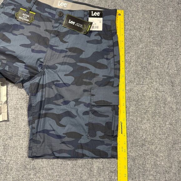 Lee Cargo Shorts Mens 32 Camo White Blue Active Stretch Motion Flex - Picture 8 of 10